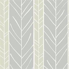 Lottie Grey Abstract Boho Chic Stripe Twig Wallpaper