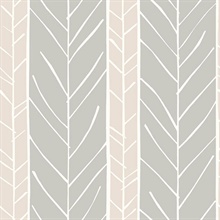 Lottie Rose Abstract Boho Chic Stripe Twig Wallpaper