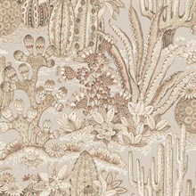 Lotus Land Cactus Baked Clay Mediterranean Wallpaper
