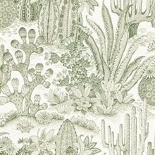 Lotus Land Cactus Palm Mediterranean Wallpaper