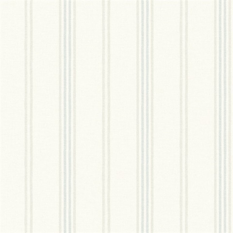 Lovage Aqua Linen Stripe Wallpaper