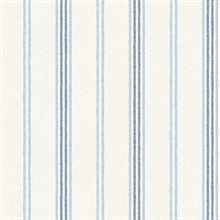 Lovage Blue Linen Stripe Wallpaper