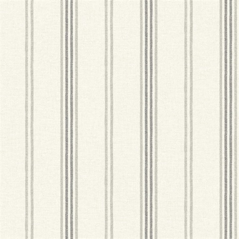 Lovage Charcoal Linen Stripe Wallpaper