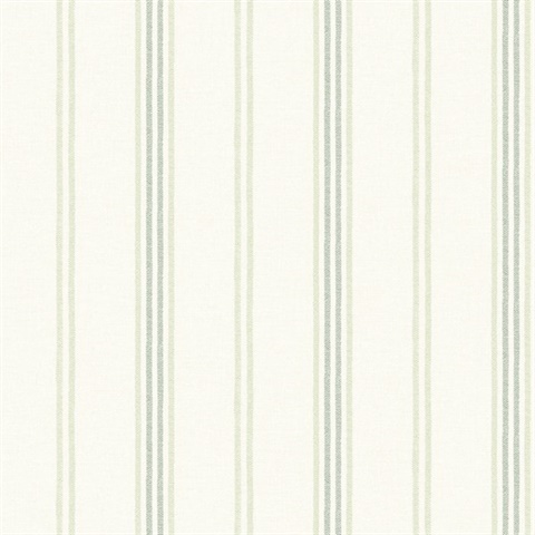 Lovage Green Linen Stripe Wallpaper