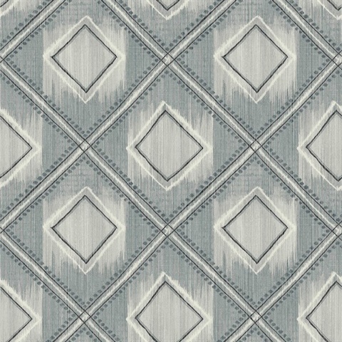 Lowndes Charcoal Blue Geometric Wallpaper