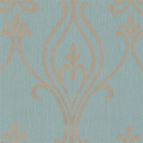 Luca Aquamarine Damask