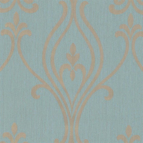 Luca Aquamarine Damask