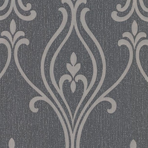 Luca Charcoal Damask