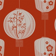 Lucky Lantern - Harvest Orange colourway wallpaper