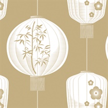 Lucky Lantern - Seagrass colourway wallpaper