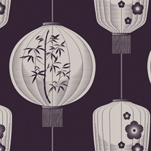 Lucky Lantern - Winter Plum colourway wallpaper