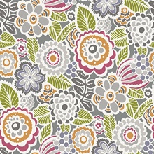 Lucy Multicolor Retro Ecletic Floral Wallpaper