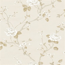 Beige Luisella Floral Wallpaper