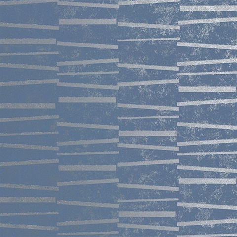 Luminescence Blue Abstract Stripe Wallpaper