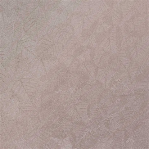 Luminous Leaf Collage Blush on Foil with Ultra Fine Emboss Wallpaper