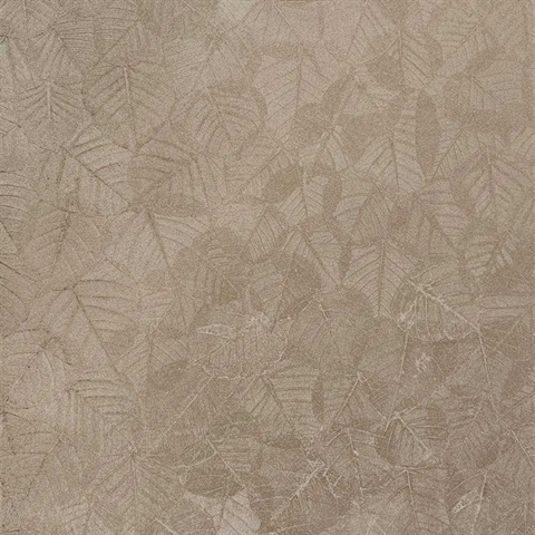 Luminous Leaf Collage Gold on Foil with Ultra Fine Emboss Wallpaper