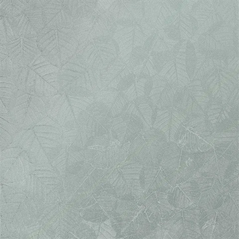 Luminous Leaf Collage Green on Foil with Ultra Fine Emboss Wallpaper