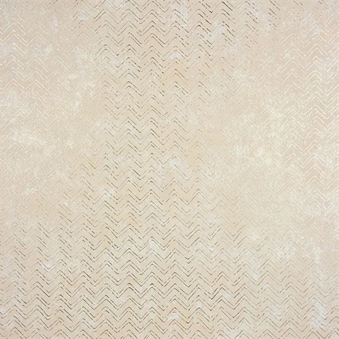 Luna Gold Distressed Chevron Wallpaper