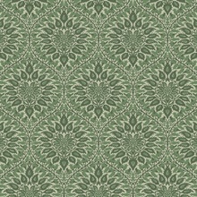 Luna Ogee Floral & Leaf Large Damask Green Wallpaper