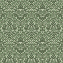 Luna Ogee Floral &amp; Leaf Large Damask Green Wallpaper