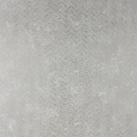 Luna Silver Distressed Chevron Wallpaper