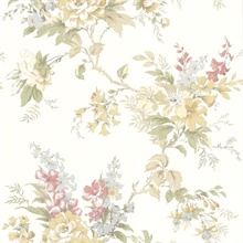 Lush Gold Floral Trail Wallpaper