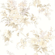 Lush Pastel Floral Trail Wallpaper