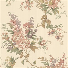 Lush Peach Floral Trail Wallpaper