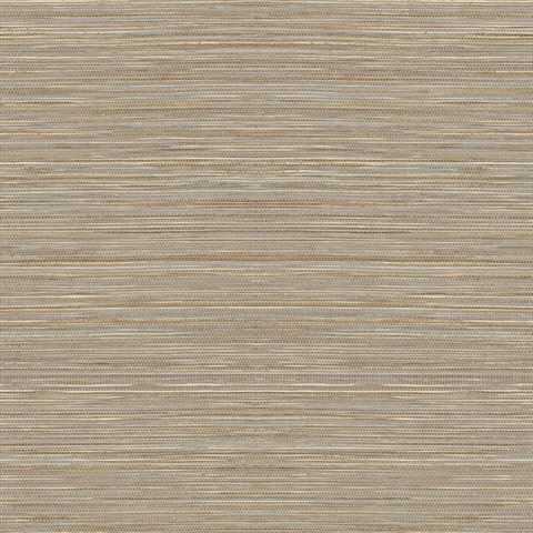 Luxe Sisal Grasscloth Pashmina & Metallic Silver Peel and Stick Wallpa