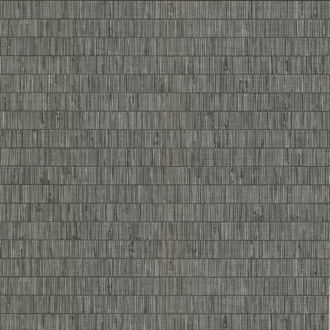 Luz Black Faux Basketweave Wallpaper