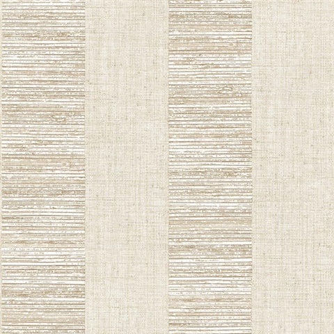 Lychee Weathered Weave and Wood Stripe Wallpaper