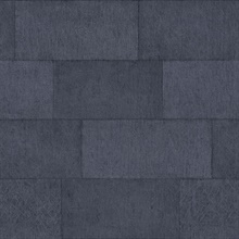 Lyell Dark Blue Faux Textured Block Stone Wallpaper