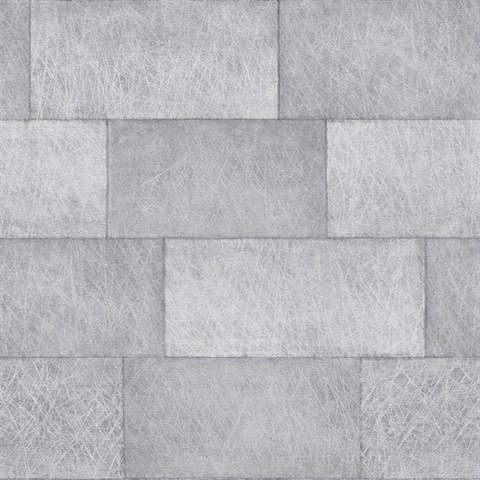 Lyell Light Grey Faux Textured Block Stone Wallpaper