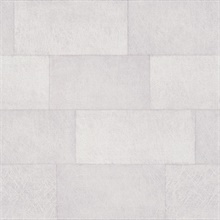 Lyell White Faux Textured Block Stone Wallpaper
