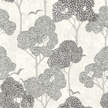 Lykke Black Textured Tree Wallpaper