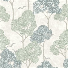 Lykke Green Textured Tree Wallpaper