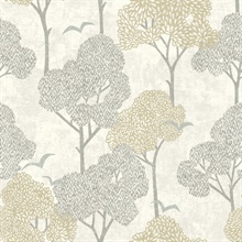Lykke Neutral Textured Tree Wallpaper