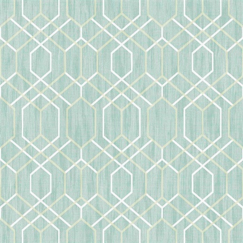 Lyla Teal Trellis Wallpaper
