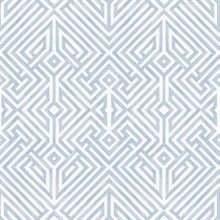 Lyon Blue Geometric Key Trellis Wallpaper