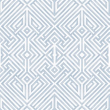 Lyon Blue Geometric Key Trellis Wallpaper