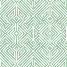 Lyon Green Geometric Key Trellis Wallpaper