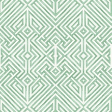 Lyon Green Geometric Key Trellis Wallpaper