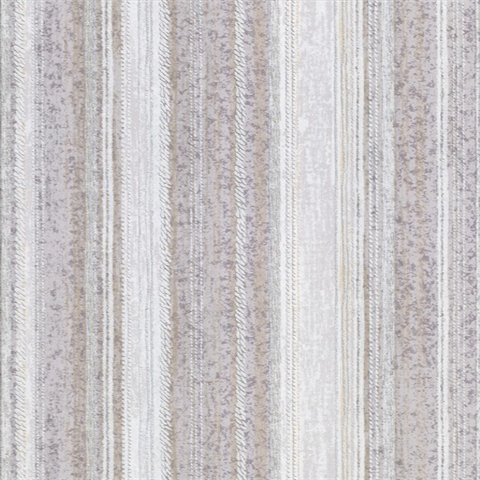 Lyra Lavender Distressed Stripe Wallpaper