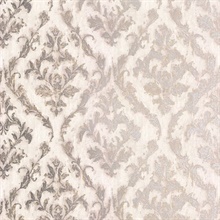 Lyra Light Grey Damask Wallpaper