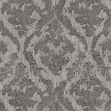 Lyra Pewter Damask Wallpaper