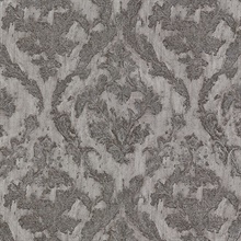 Lyra Pewter Damask Wallpaper