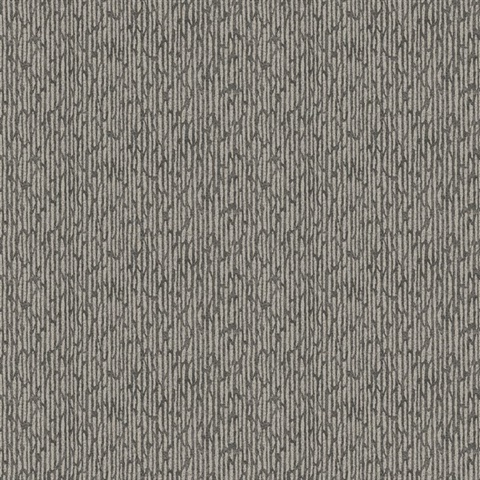 Mackintosh Charcoal Textured Abstract Bamboo Stripe  Wallpaper