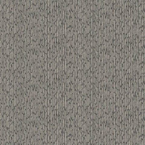 Mackintosh Charcoal Textured Abstract Bamboo Stripe  Wallpaper
