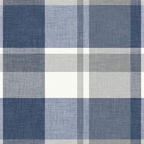 Blue White Plaid Wallpaper