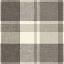 Madaket Charcoal Textured Plaid Wallpaper